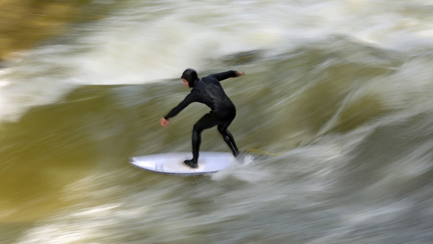 Munich's Eisbach wave has flattened, frustrating surfers : NPR