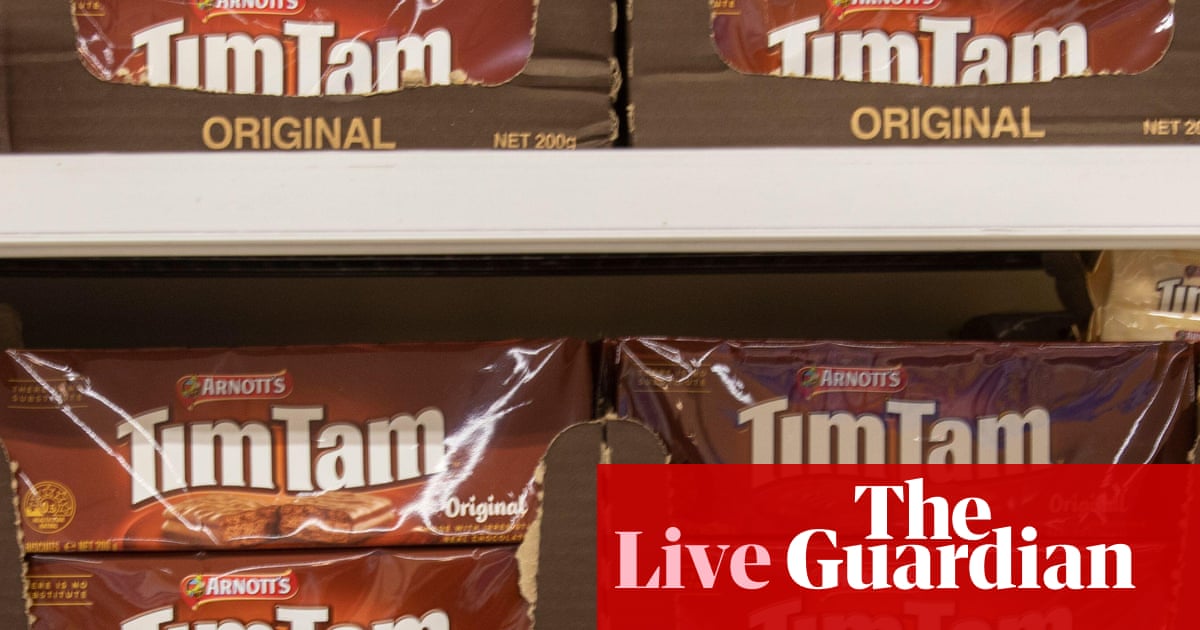 Australia news live: government lends Arnott’s $45m for global Tim Tams push; Ashton Hurn confirmed as new SA Liberals leader | Australia news