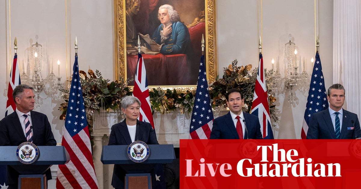 Australia news live: ‘full steam ahead’ for Aukus deal as Wong and Marles meet Rubio and Hegseth in Washington | Australia news