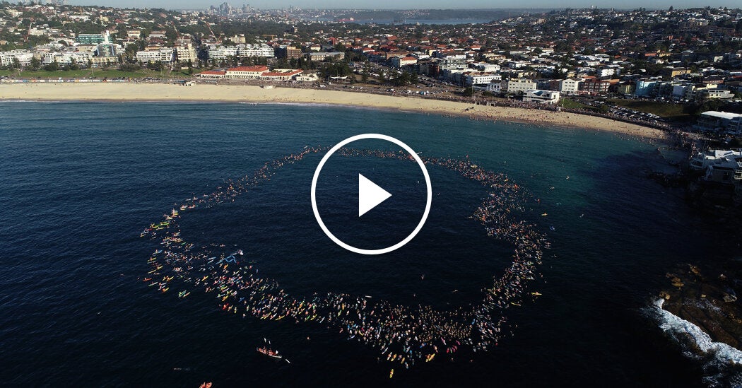Hundreds of Swimmers and Surfers Honor Bondi Beach Victims