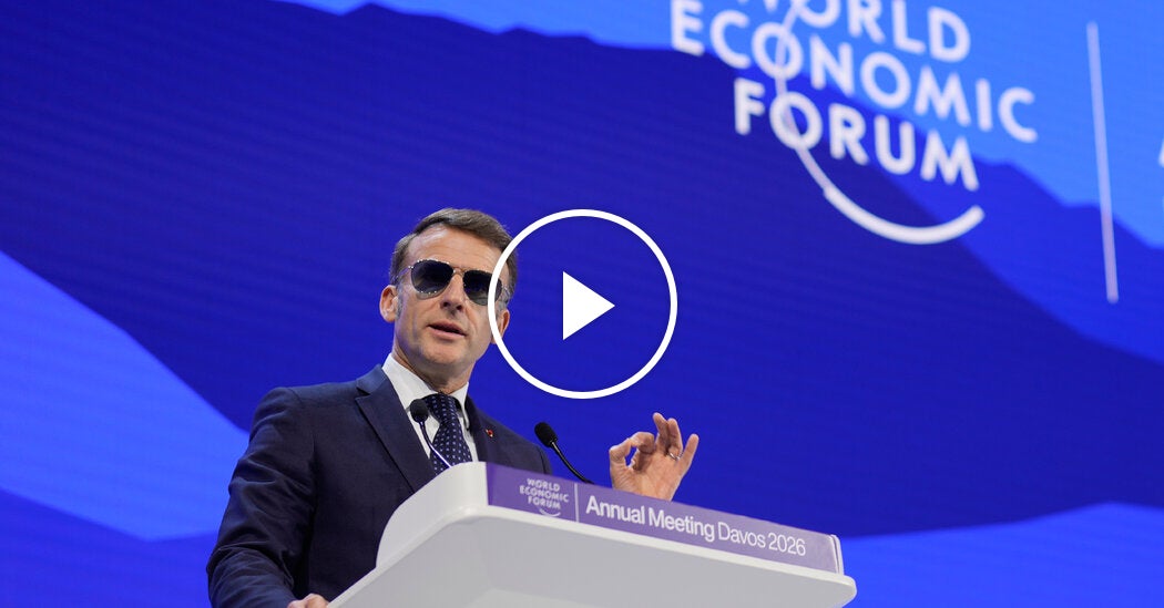 Eye Condition Causes Macron to Take Stage in Shades at Davos