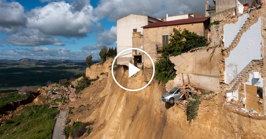 Landslide in Sicily Leaves Homes Teetering on Edge