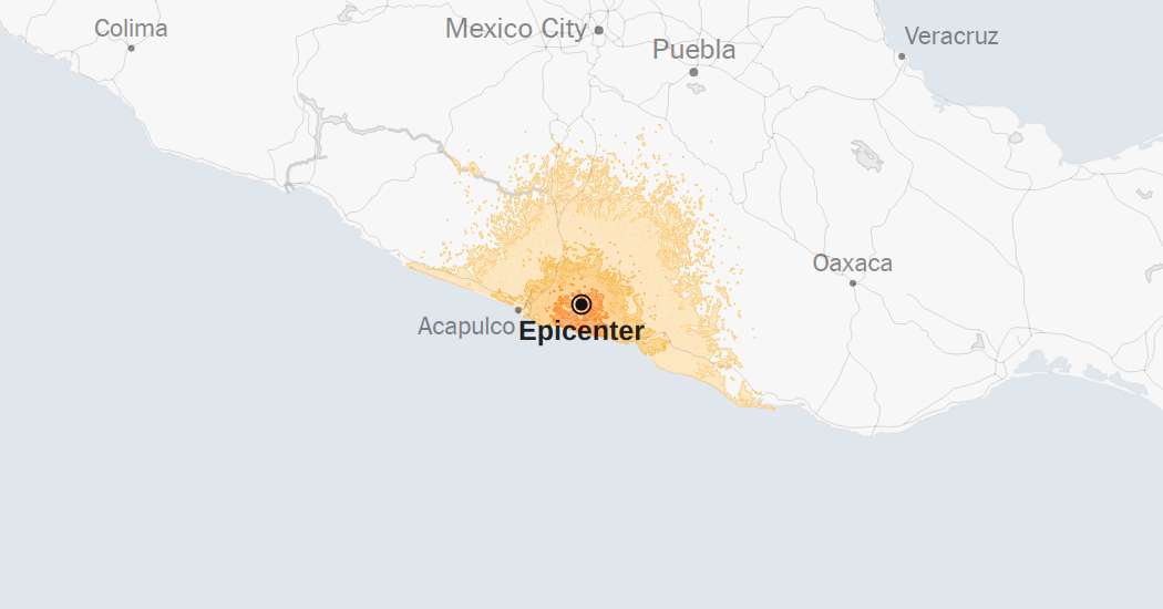 Map: 6.5-Magnitude Earthquake Shakes Mexico