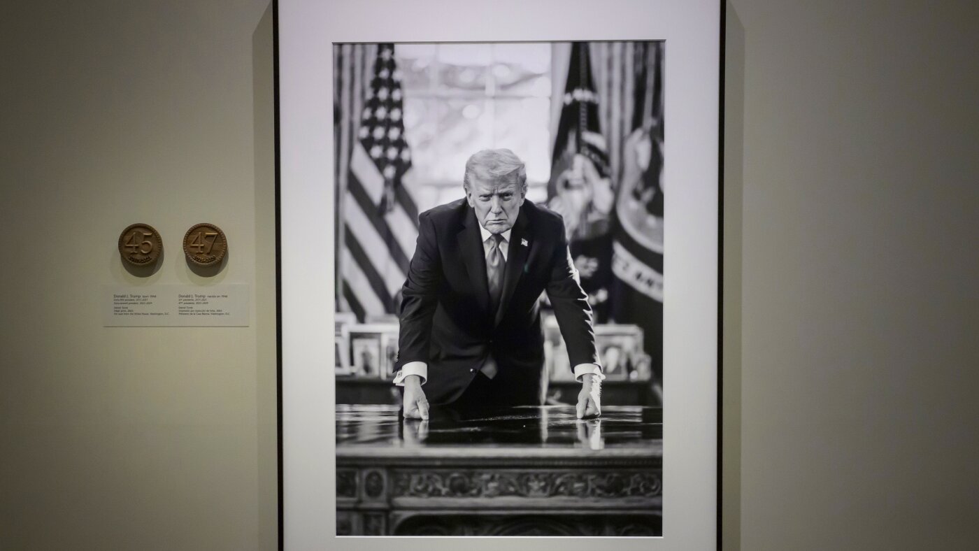 National Portrait Gallery removes impeachment references next to Trump photo : NPR